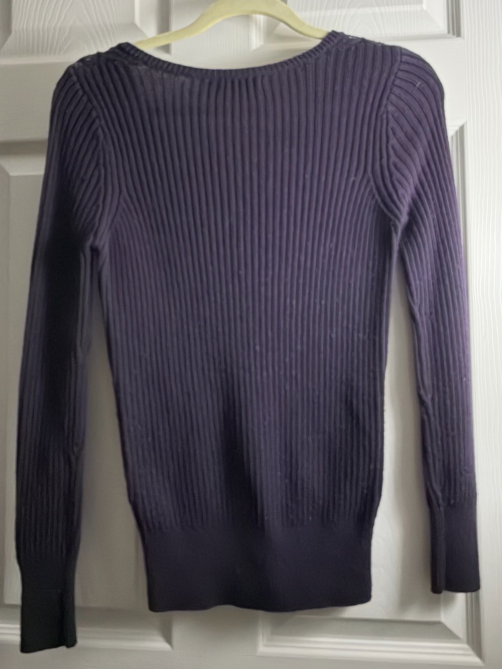 Vintage The Limited Dark Purple Wool V-neck Sweater - Women's Small - Picture 2 of 11